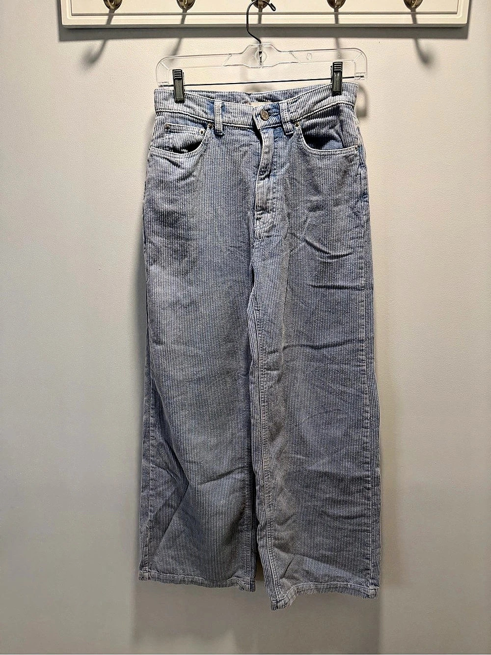 BDG High & Wide Striped Wide Leg Jeans in Blue Waist 26